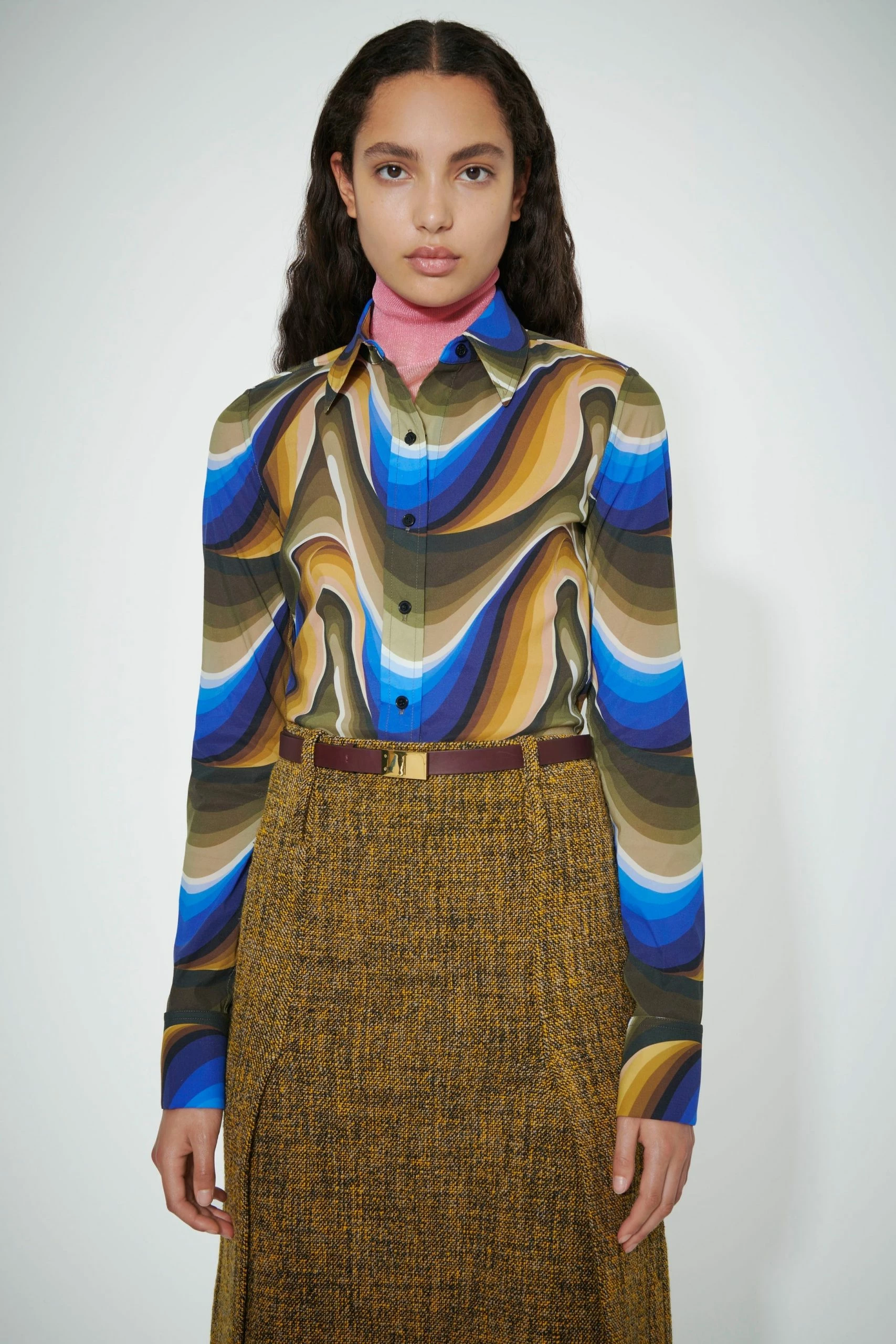 Victoria Beckham | Ultra Fitted Shirt - Psychedelic Wave Blue - Image 4