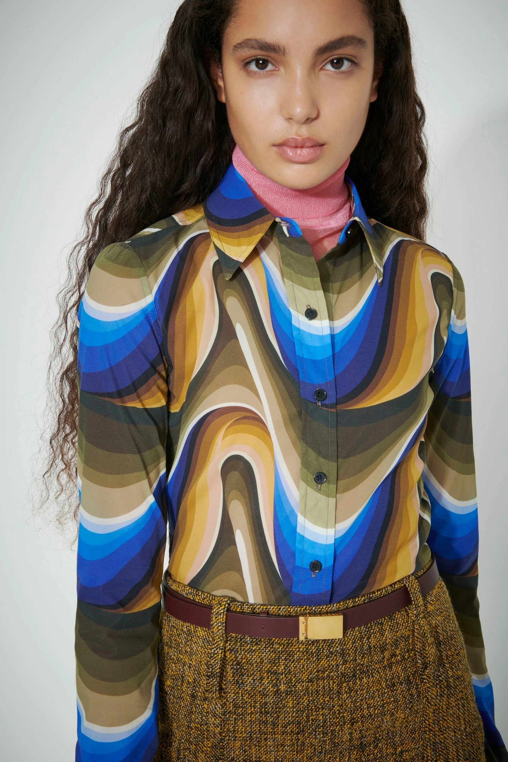 Victoria Beckham | Ultra Fitted Shirt - Psychedelic Wave Blue - Image 5