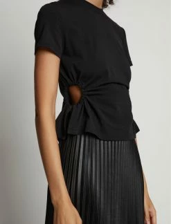 Proenza Schouler White Label | Side Slit T.Shirt - Black -ZIMMERMANN Sales Store 18897057 43235549 1320