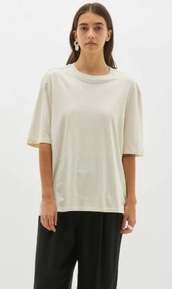 BASSIKE | Slouch Boyfriend T-Shirt - Salt