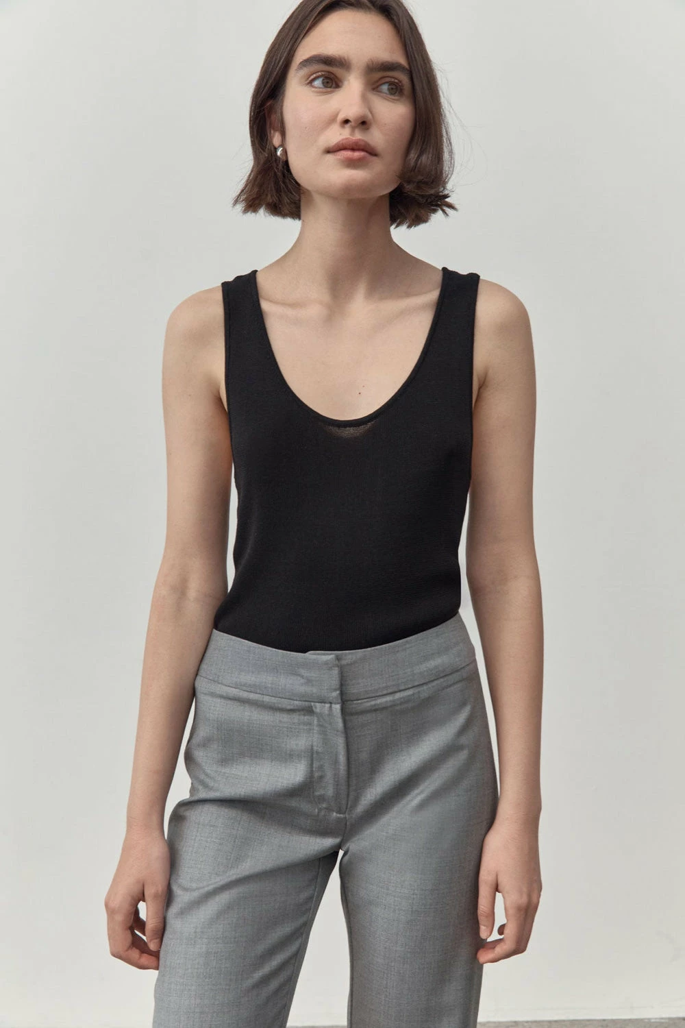 St Agni | Racer Back Knit Top - Black - Image 3