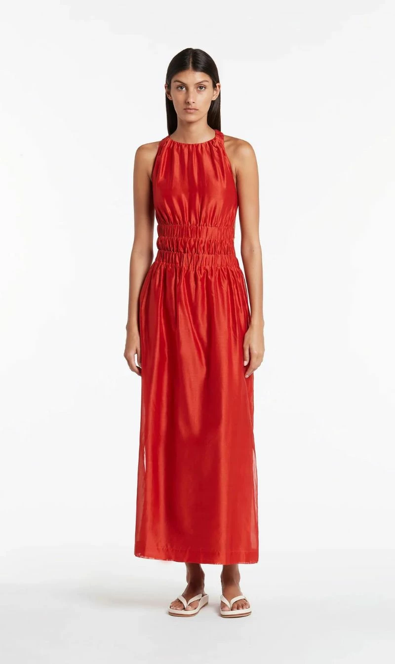 SIR THE LABEL | Lucelia Cross Back Dress - Red 1 SIR THE LABEL | Lucelia Cross Back Dress - Red