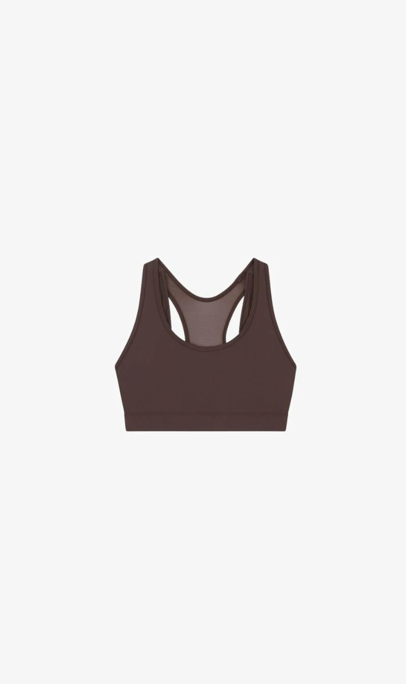 P.E NATION | Rudimental Sports Bra - Coffee Bean