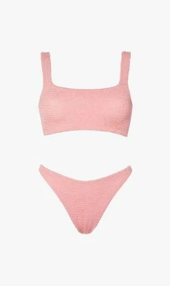 Hunza G | Xandra Bikini - Metallic Dusty Pink