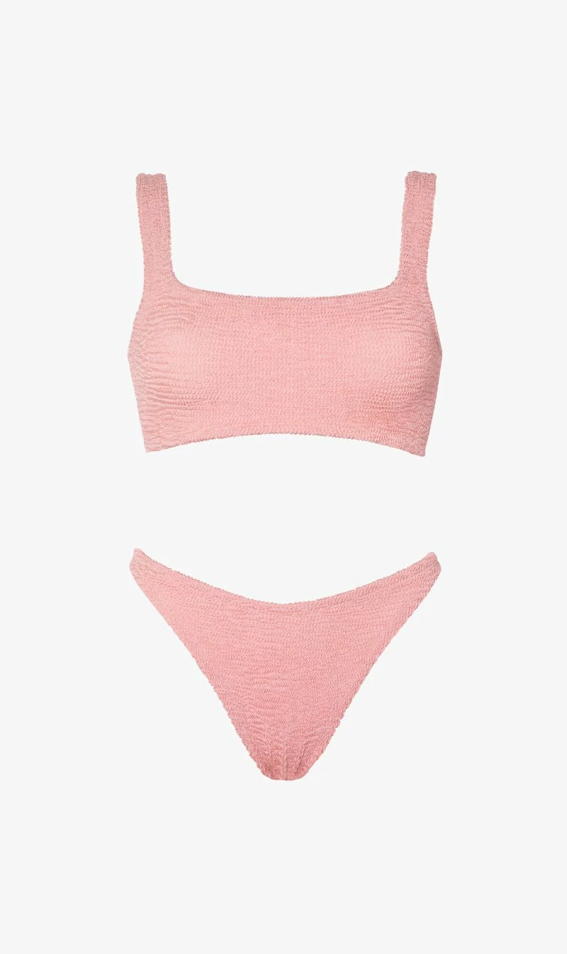 Hunza G | Xandra Bikini - Metallic Dusty Pink