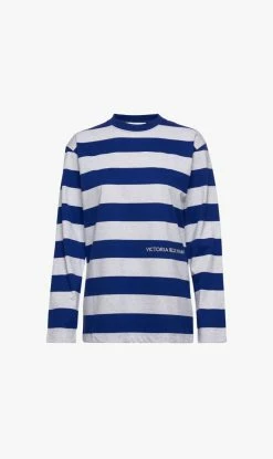 Victoria Beckham | LS T-shirt - Cobalt/Grey