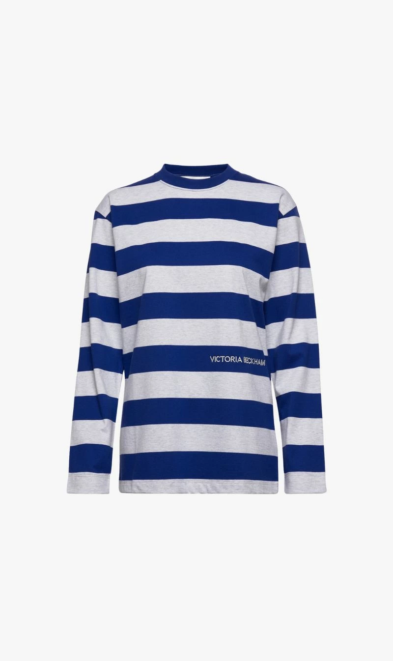 Victoria Beckham | LS T-shirt - Cobalt/Grey