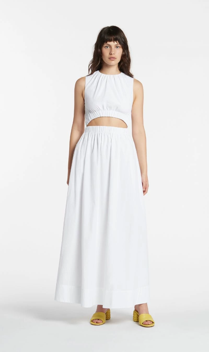 SIR THE LABEL | Dion Gathered Dress - Blanc 1 SIR THE LABEL | Dion Gathered Dress - Blanc