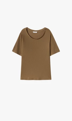 Silk Laundry | Ribbed T-Shirt - Kangaroo