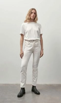 ST AGNI St. Agni | High Waist Crop Straight Jeans - Off White