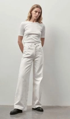 ST AGNI St. Agni | Mid Rise Wide Leg Jeans - Off White