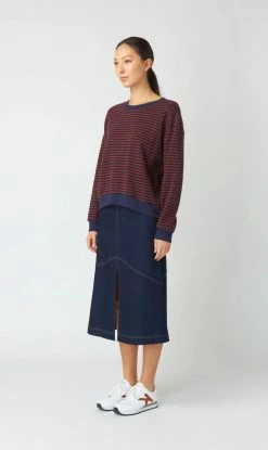 Kate Sylvester | Striped Sweatshirt - Tobacco