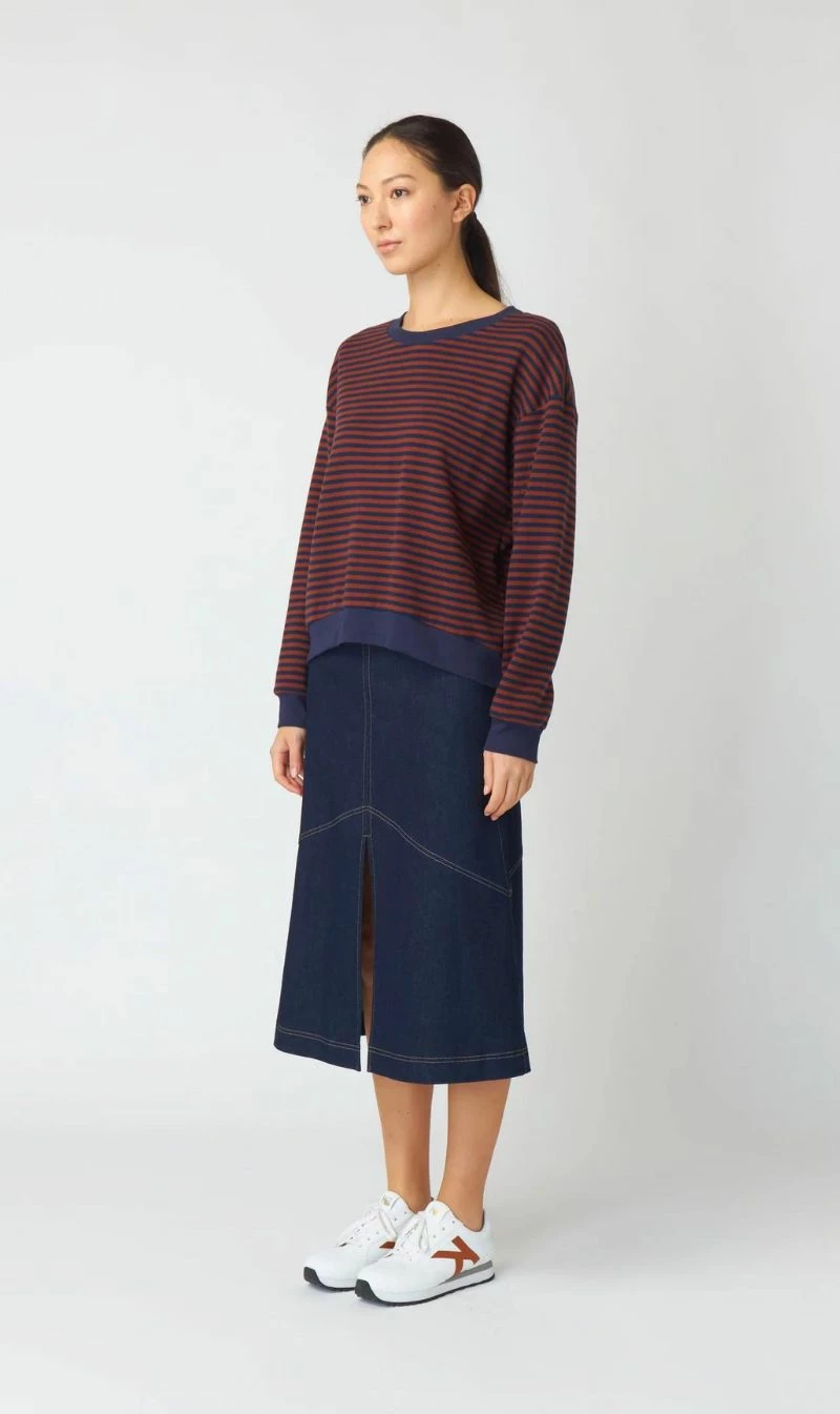 Kate Sylvester | Striped Sweatshirt - Tobacco