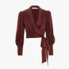 Zimmermann | Silk Wrap Blouse - Burgundy