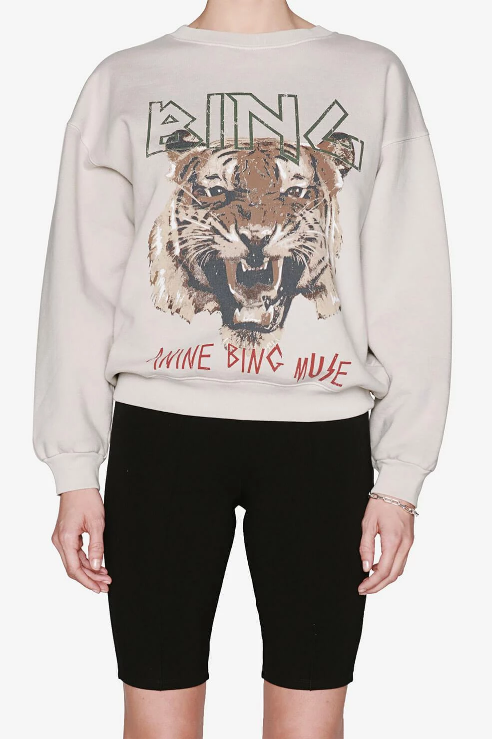 Anine Bing | Tiger Sweatshirt - Stone - Image 4