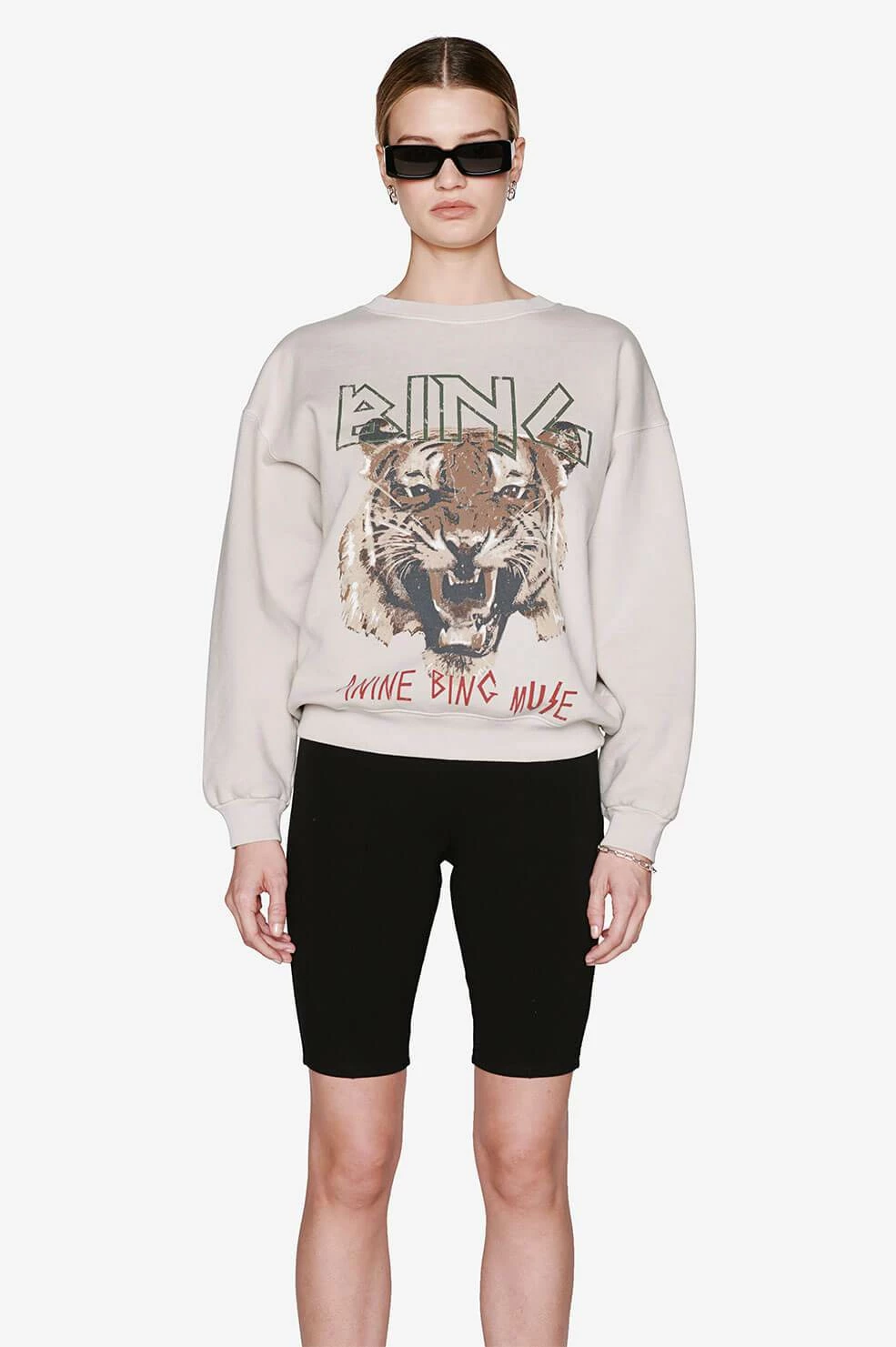 Anine Bing | Tiger Sweatshirt - Stone - Image 3