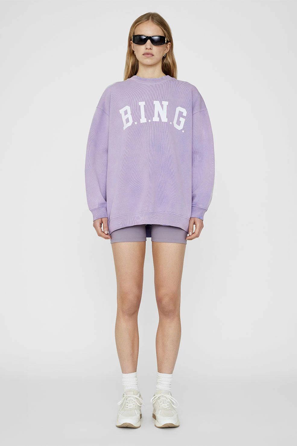 Anine Bing | Tyler Sweatshirt - Washed Lavender - Image 2