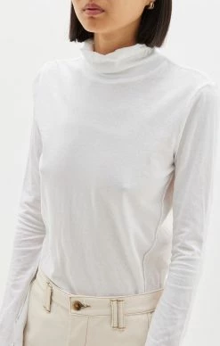 Bassike | Slim Roll Neck Long Sleeve T.Shirt - White -ZIMMERMANN Sales Store AW22WJT89 white detail 1200x 359d60f5 09bc 46c7 8ad0 6c4a4c16ccb2