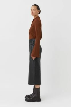Camilla And Marc | Lumi Long Sleeve Shirt - Walnut -ZIMMERMANN Sales Store C M Camilla and Marc Lumi Long Sleeve textured ribbed Shirt Walnut Brown 4 640x960 2x 5bfb00d6 d55c 43b8 9009 5d6be0711f18