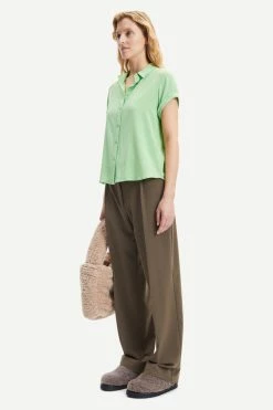 Samsoe Samsoe | Majan Short Sleeve Shirt - Sprucestone 11 Samsoe Samsoe | Majan Short Sleeve Shirt - Sprucestone -ZIMMERMANN Sales Store F19123672 146316TCX 4