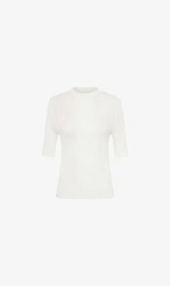 St Agni | High Neck Knit Top - White