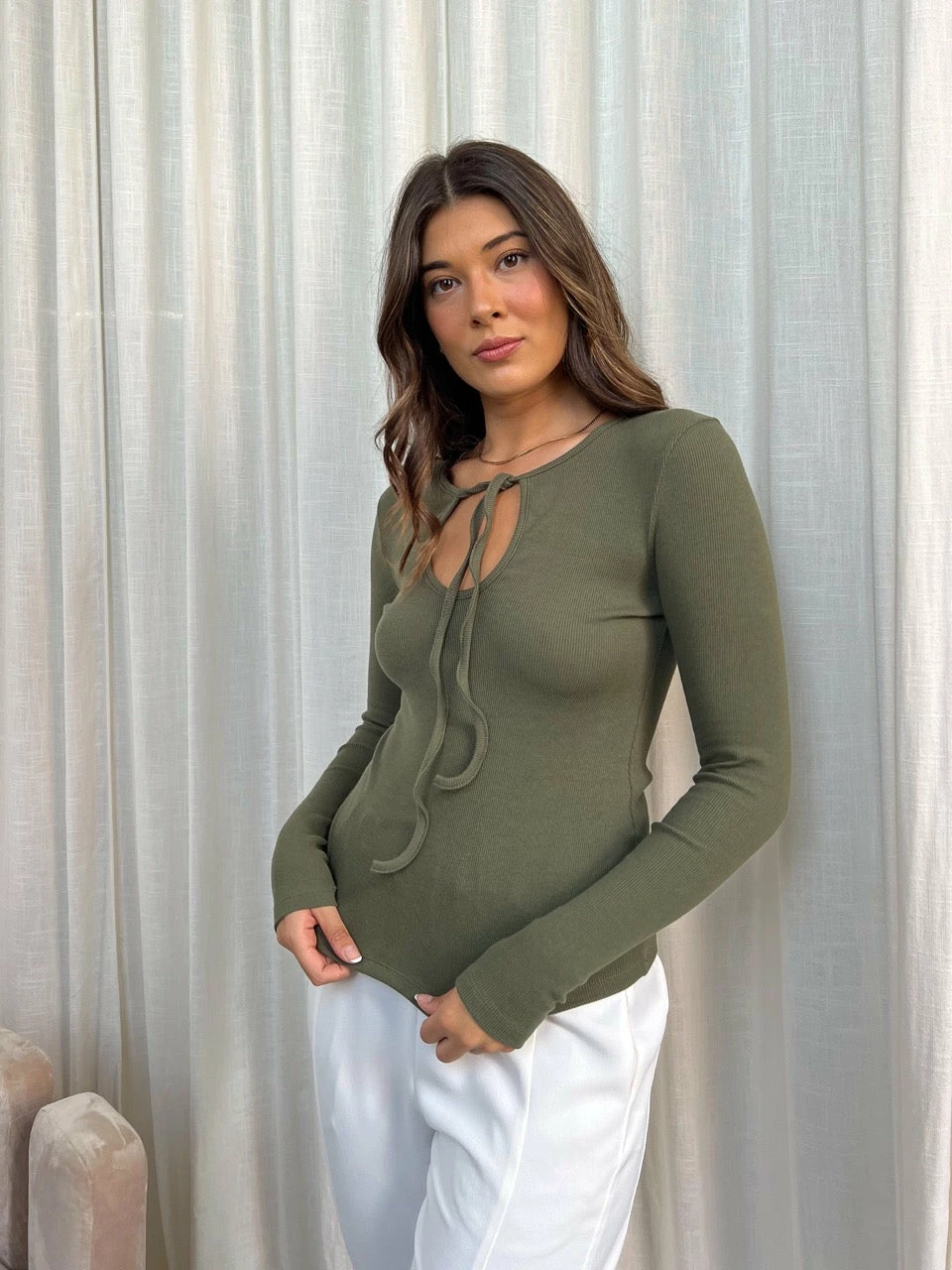 Caitlin Crisp | Scarlett Top - Khaki 3 Caitlin Crisp | Scarlett Top - Khaki - Image 3