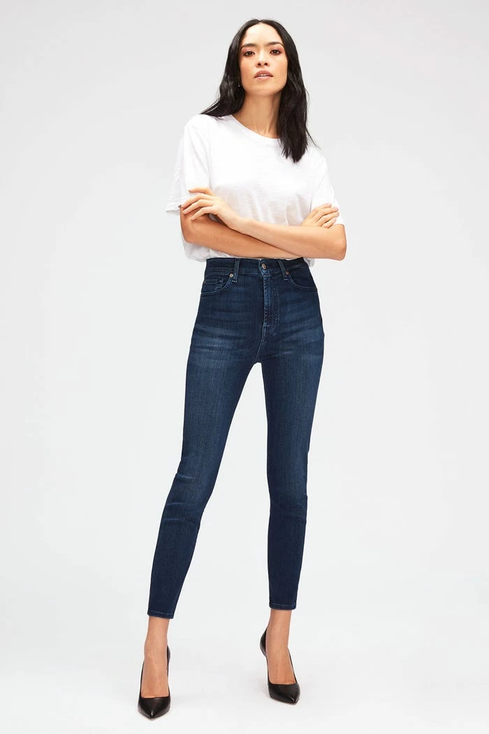 7 For All Mankind 7 For All Man Kind | Aubrey Slim Illusion Luxe Los Feliz - Dark Blue - Image 2