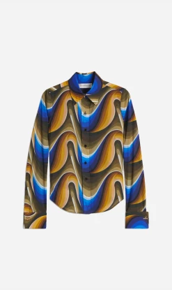 Victoria Beckham | Ultra Fitted Shirt - Psychedelic Wave Blue