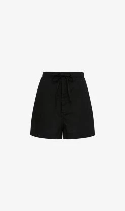 Bassike | Linen Bandless Mini Short - Black