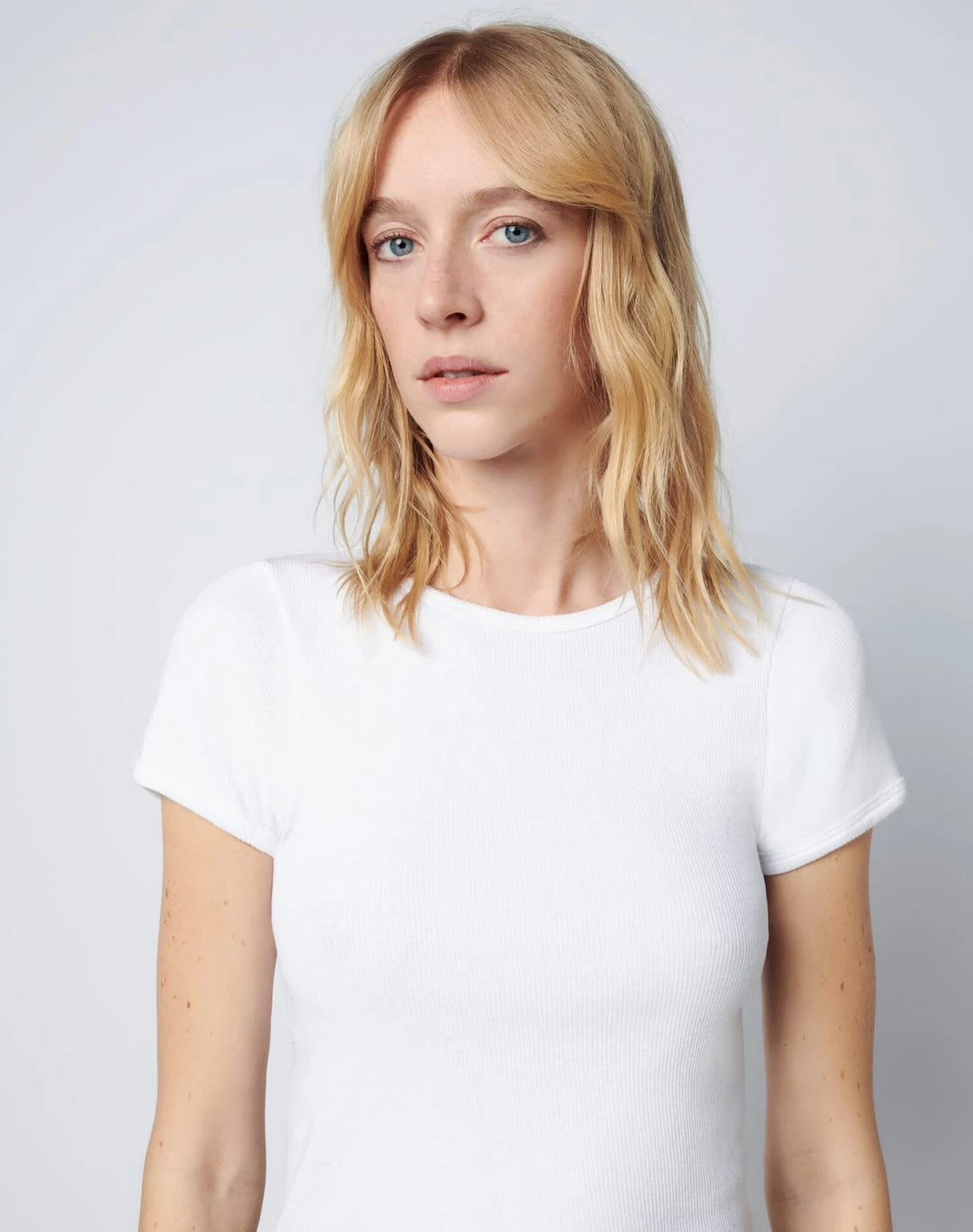 RE/DONE | 90's Ribbed Cap Sleeve Tee - White - Image 5