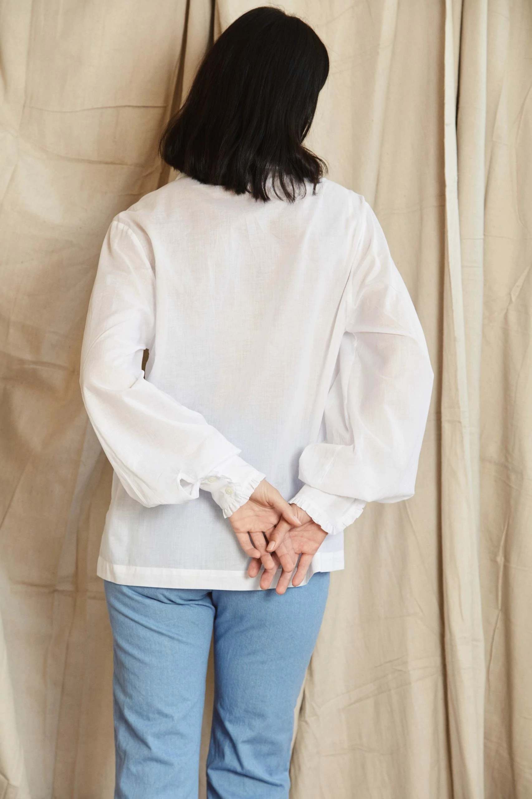 Mahsa | Long Celebration Shirt - Cotton Voile White 3 Mahsa | Long Celebration Shirt - Cotton Voile White - Image 3