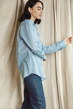 Mahsa | Gentleman Classic - Cotton Voile Sky Blue -ZIMMERMANN Sales Store Mahsa My Gentleman Shirt Cotton Voile Sky Blue 3 scaled