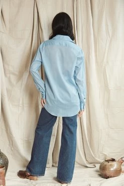 Mahsa | Gentleman Classic - Cotton Voile Sky Blue -ZIMMERMANN Sales Store Mahsa My Gentleman Shirt Cotton Voile Sky Blue 4 scaled