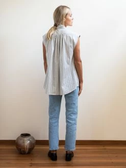 Mahsa | Short Bow Blouse - My Man Stripe -ZIMMERMANN Sales Store Mahsa ShortBowBlouse MyManStripe BlueCamel Back 840x.progressive 907cb9a4 082d 43f6 8961 5c3334a6f950