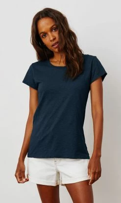 Velvet | Odelia Cotton Slub Crew Neck Tee - Aztec