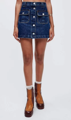 RE/DONE | 70s Button Front Mini Skirt - Hertrinse