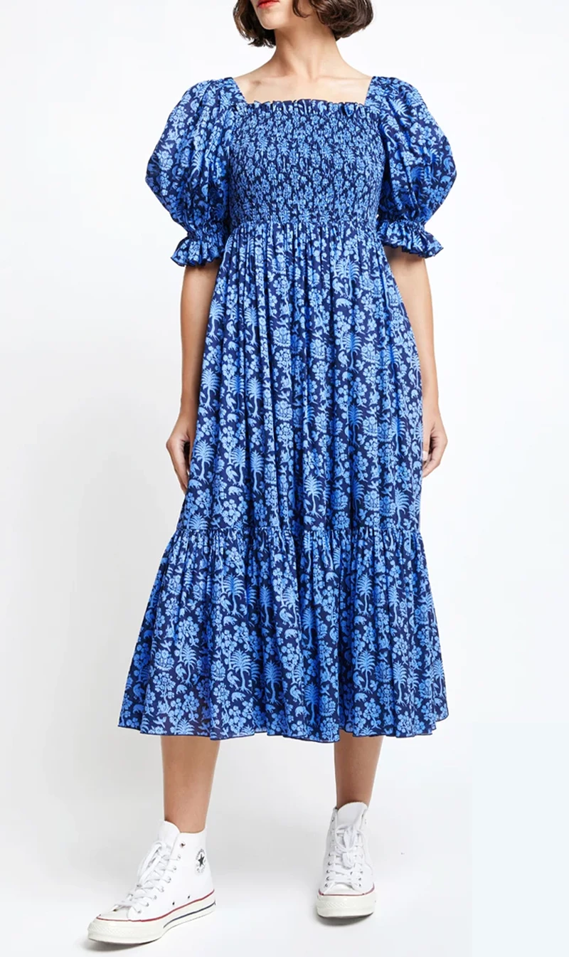 Karen Walker | Altitude Dress - Navy/Cornflower 1 Karen Walker | Altitude Dress - Navy/Cornflower