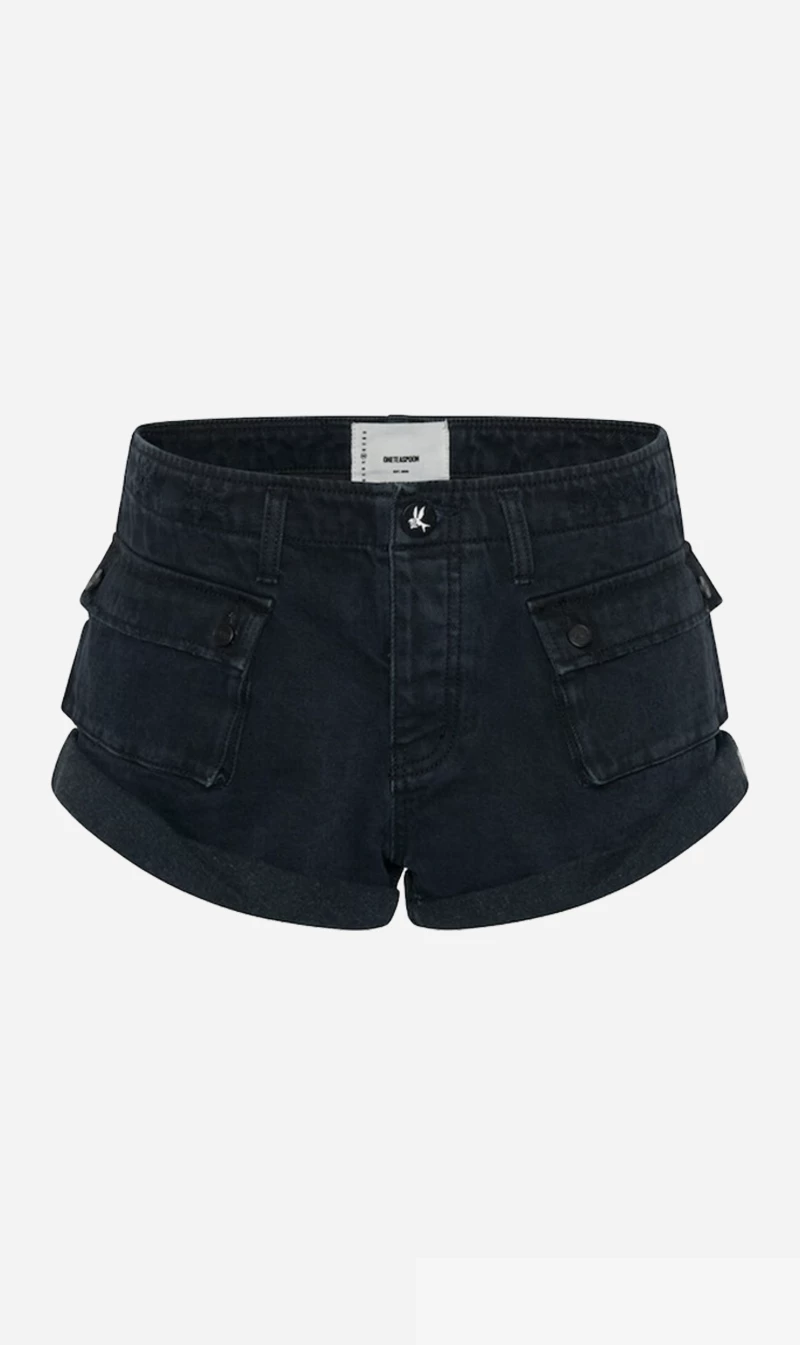 One Teaspoon | Cadet Bandit Low Waist Short - Fox Black 1 One Teaspoon | Cadet Bandit Low Waist Short - Fox Black