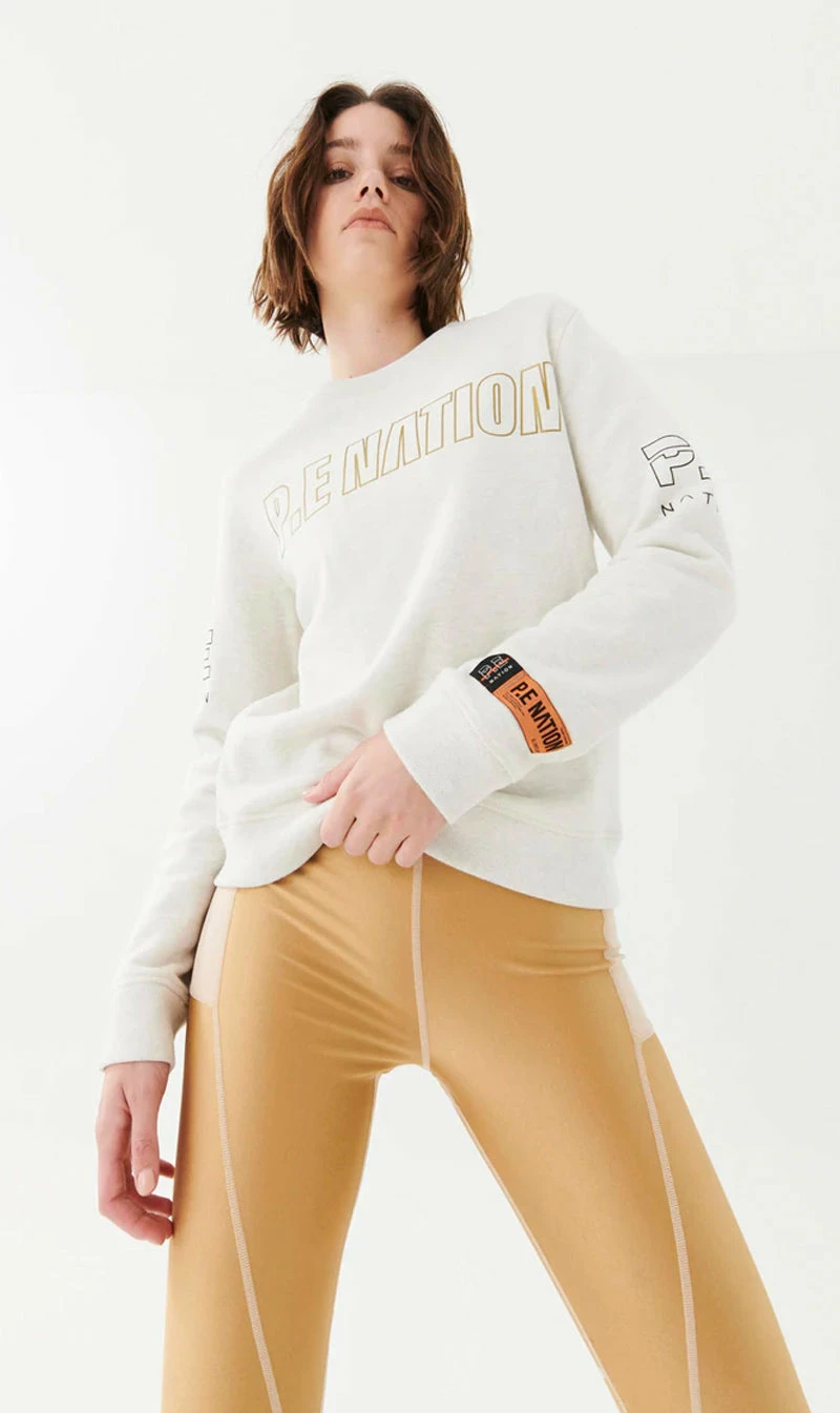 P.E Nation | Outrun Sweat - Grey Marl 1 P.E Nation | Outrun Sweat - Grey Marl