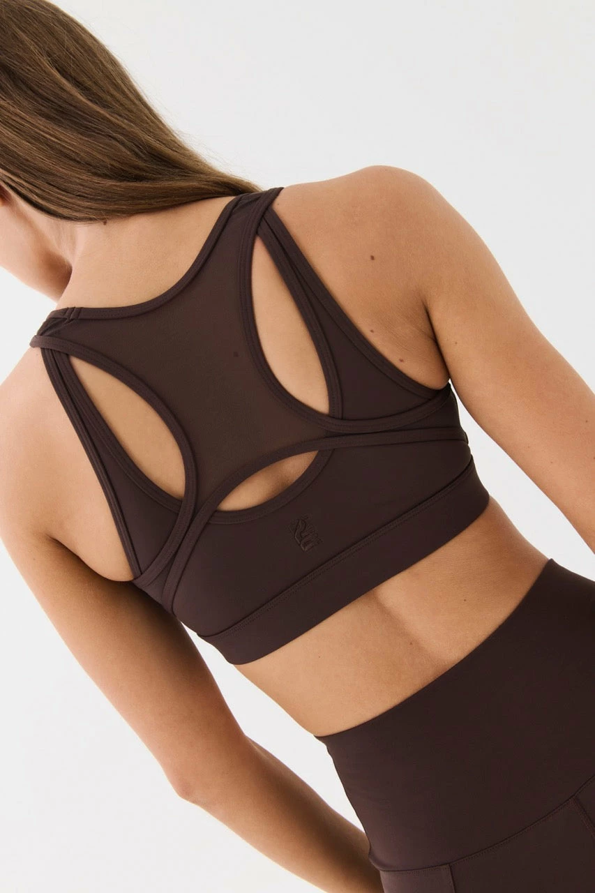 P.E NATION | Rudimental Sports Bra - Coffee Bean - Image 3