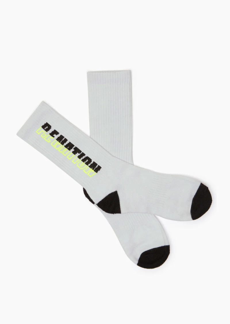 P.E Nation | High Intensity Crew Sock -White/Black - Image 2