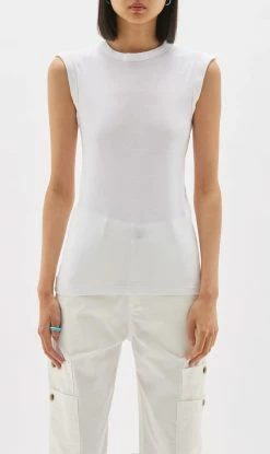 Bassike | Slim Muscle Tank - White