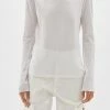 Bassike | Raised Neck LS Shirt - White