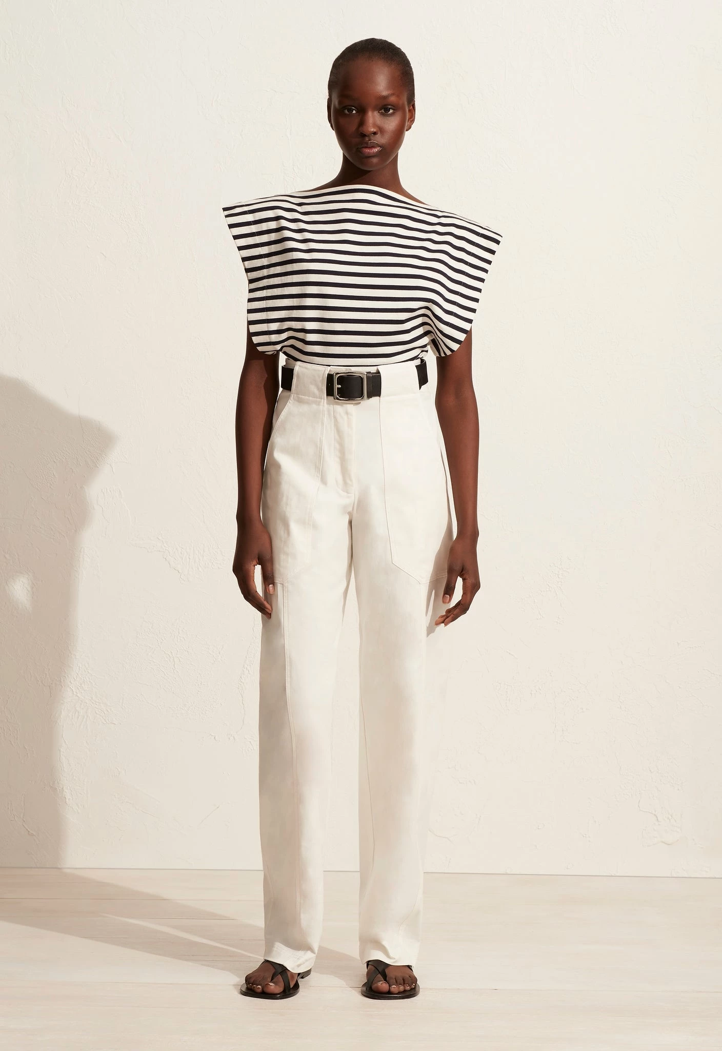 Matteau | Boat Neck Tee - Navy/White 5 Matteau | Boat Neck Tee - Navy/White - Image 5