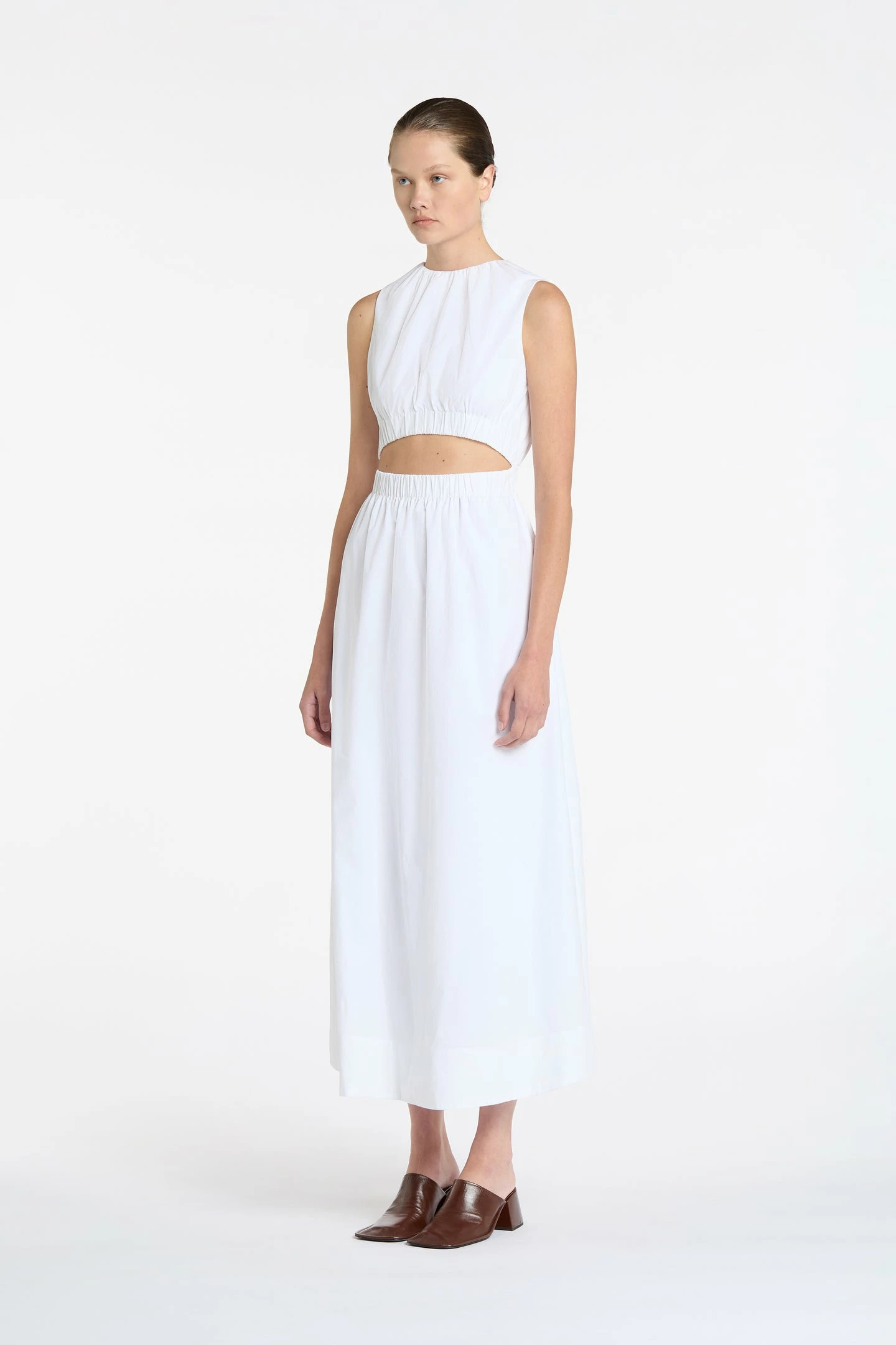 SIR THE LABEL | Dion Gathered Dress - Blanc 2 SIR THE LABEL | Dion Gathered Dress - Blanc - Image 2