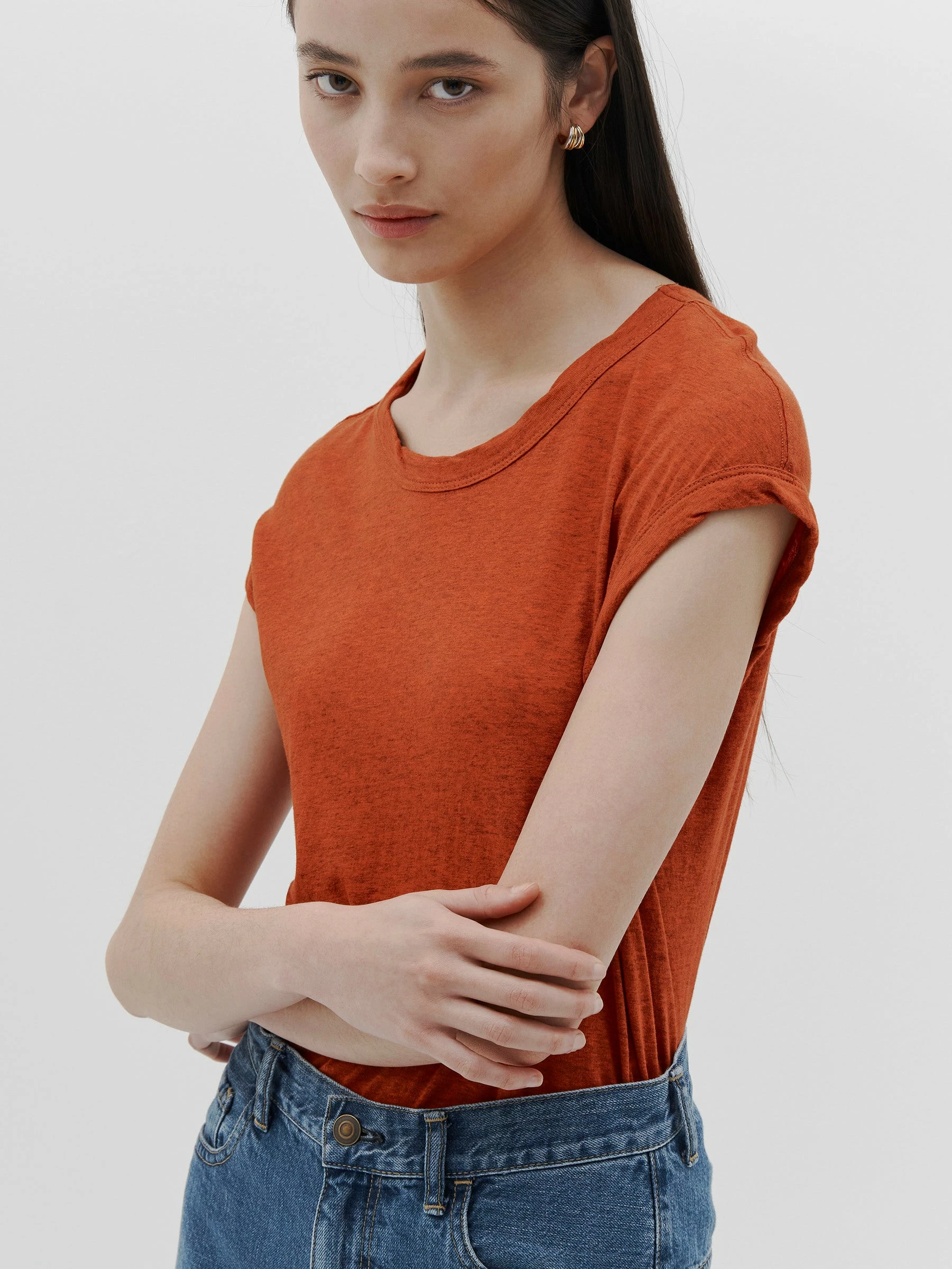Bassike | Slim Muscle Tank - Saffron Marl 2 Bassike | Slim Muscle Tank - Saffron Marl - Image 2