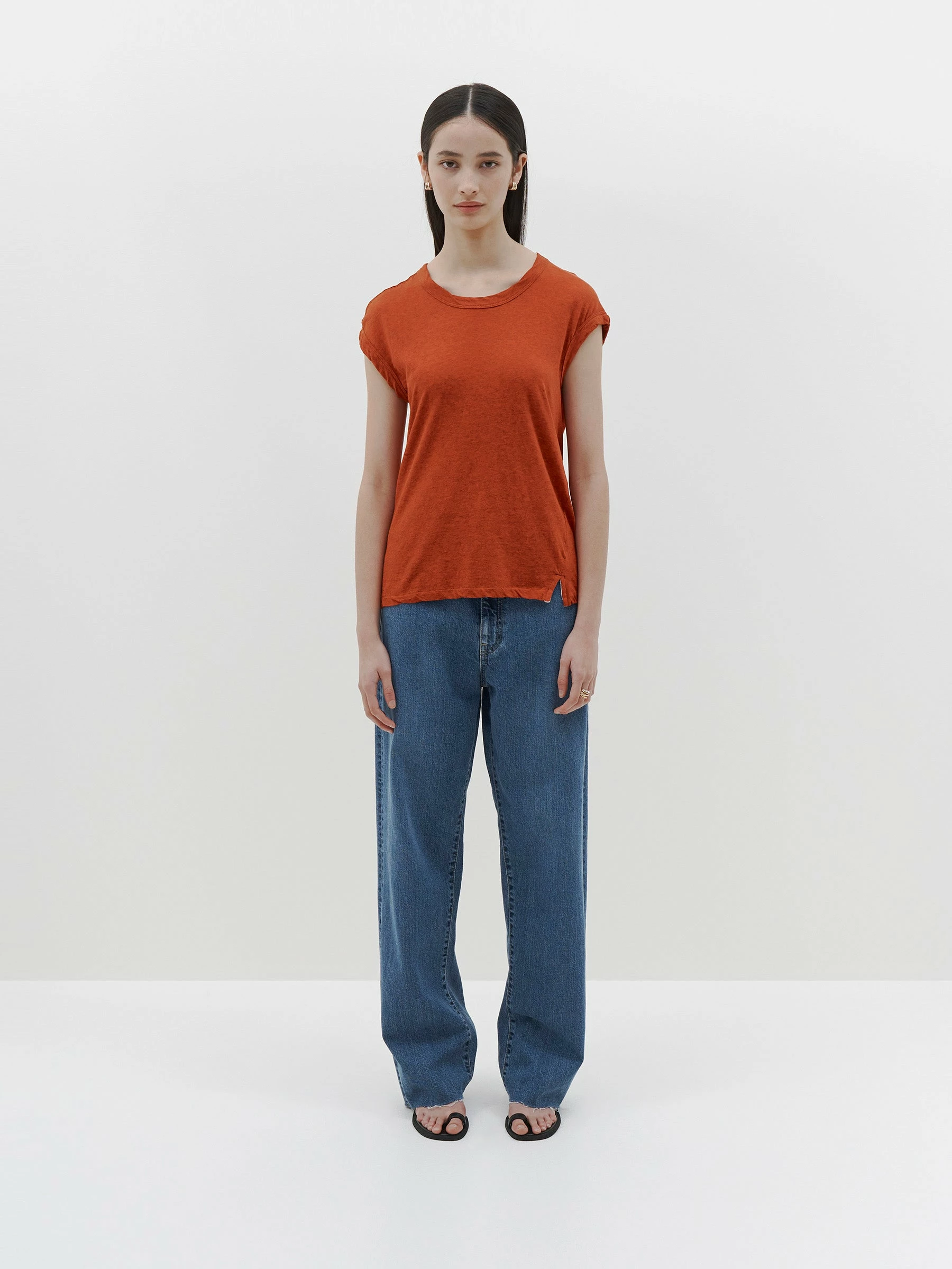 Bassike | Slim Muscle Tank - Saffron Marl 3 Bassike | Slim Muscle Tank - Saffron Marl - Image 3