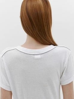 Bassike | Slim Classic S/S T.shirt - White 10 Bassike | Slim Classic S/S T.shirt - White -ZIMMERMANN Sales Store SS21WJT160 slim classic short sleeve tshirt white DETAIL1 2000x e5064dbe 78d5 4714 b530 ebbd29f84f03