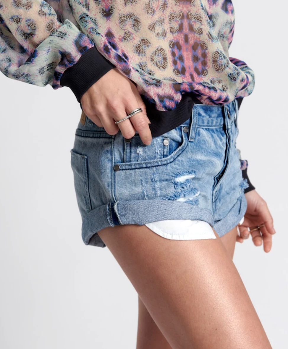 One Teaspoon | Bandit Low Waist Denim Short - Fresh Blue 3 One Teaspoon | Bandit Low Waist Denim Short - Fresh Blue - Image 3
