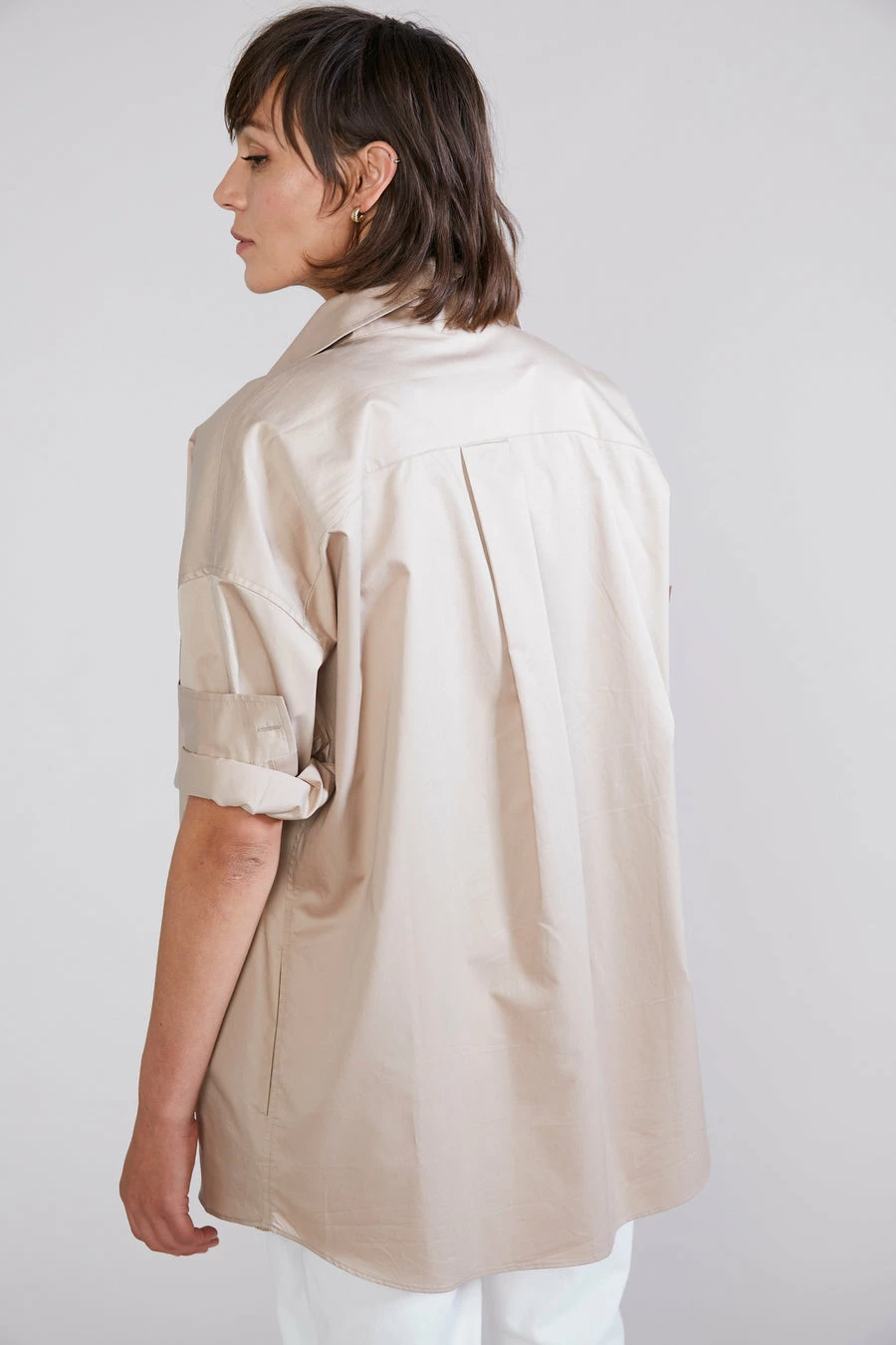 Laing | Oversized Cotton Shirt - Washed Sand - Image 4